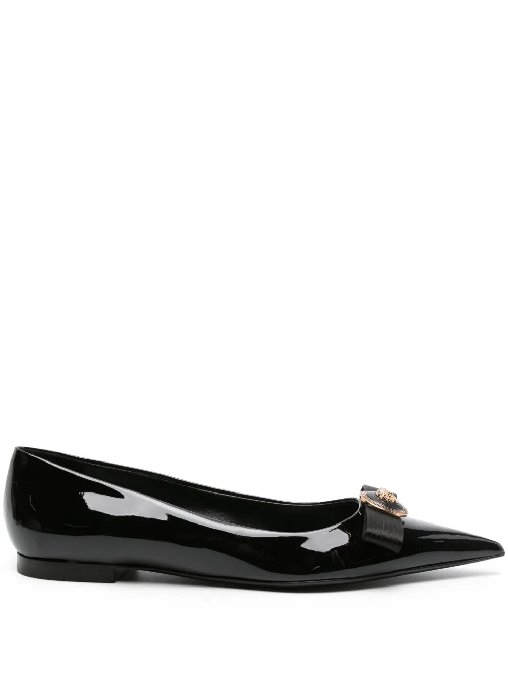 Versace Nastro Gianni patent-leather ballerina shoes
