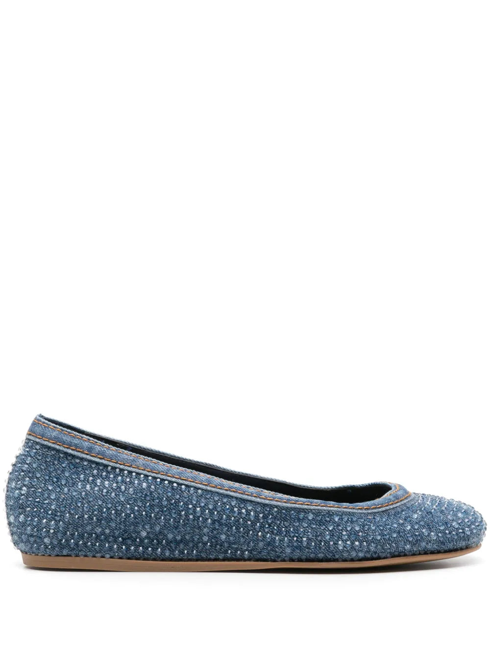Le Silla Duchess denim ballerina shoes