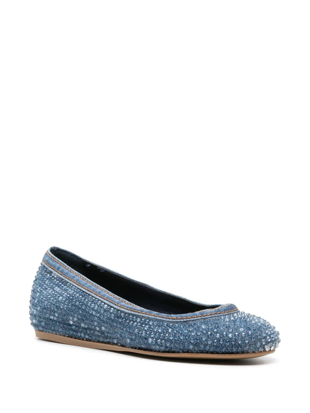 Le Silla Duchess denim ballerina shoes