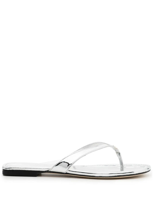 Tory Burch logo-plaque laminated flip-flops
