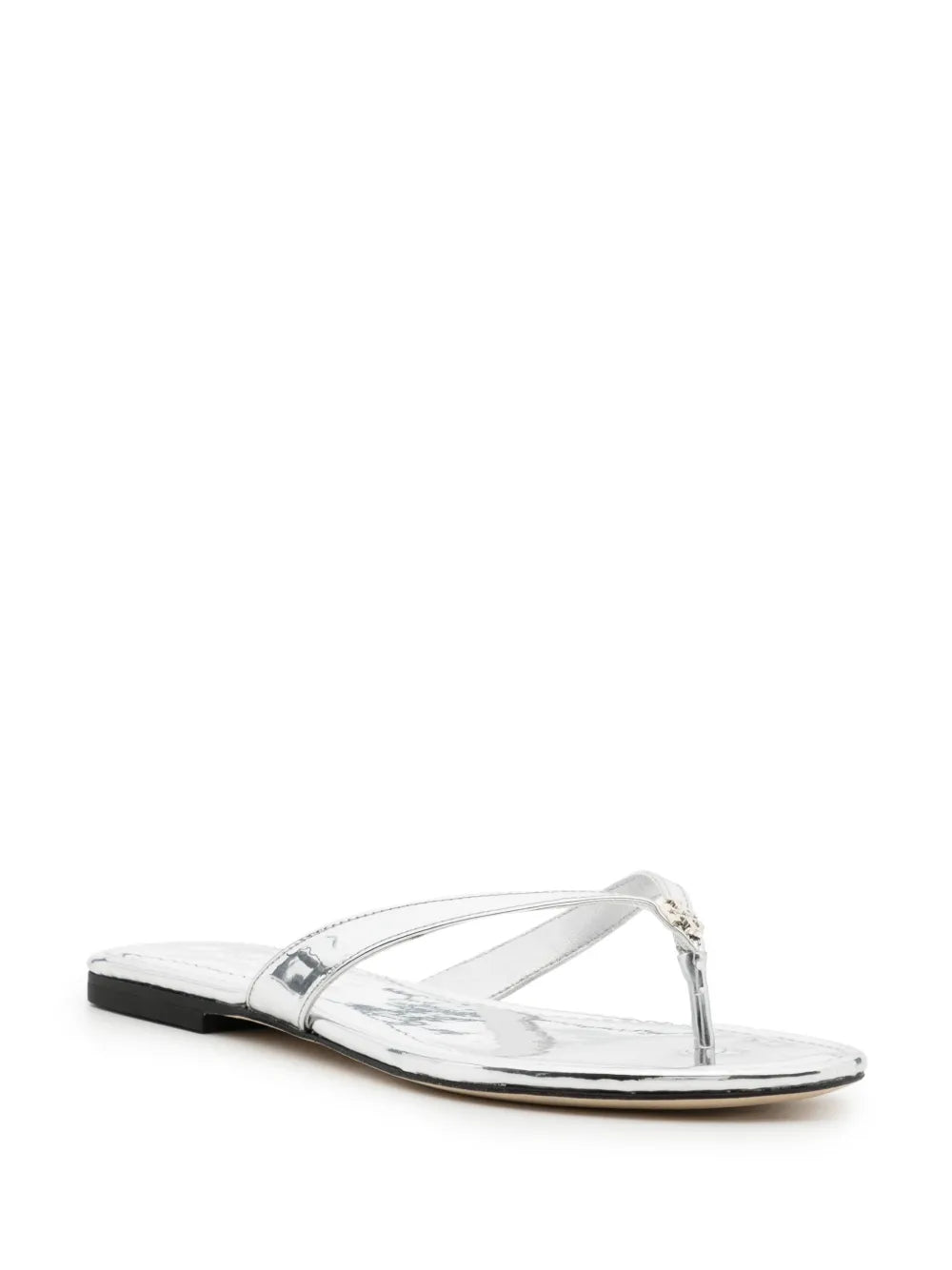 Tory Burch logo-plaque laminated flip-flops
