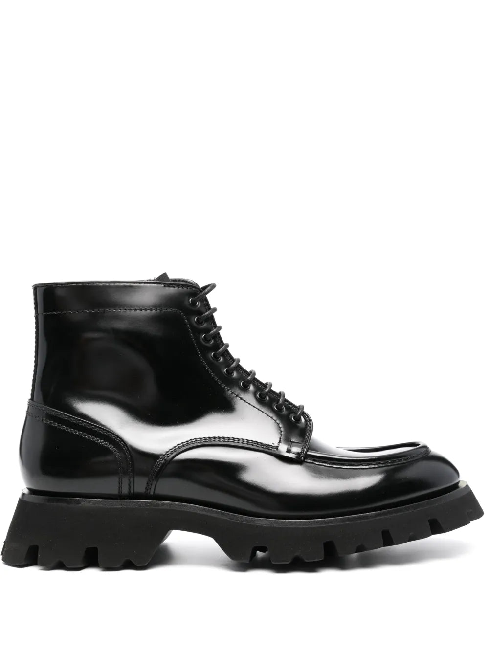 Santoni lace-up leather ankle boots