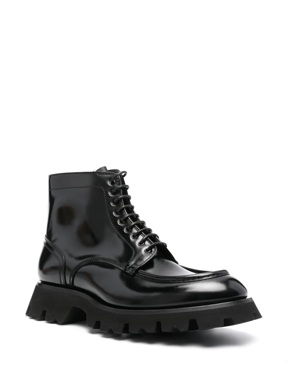 Santoni lace-up leather ankle boots