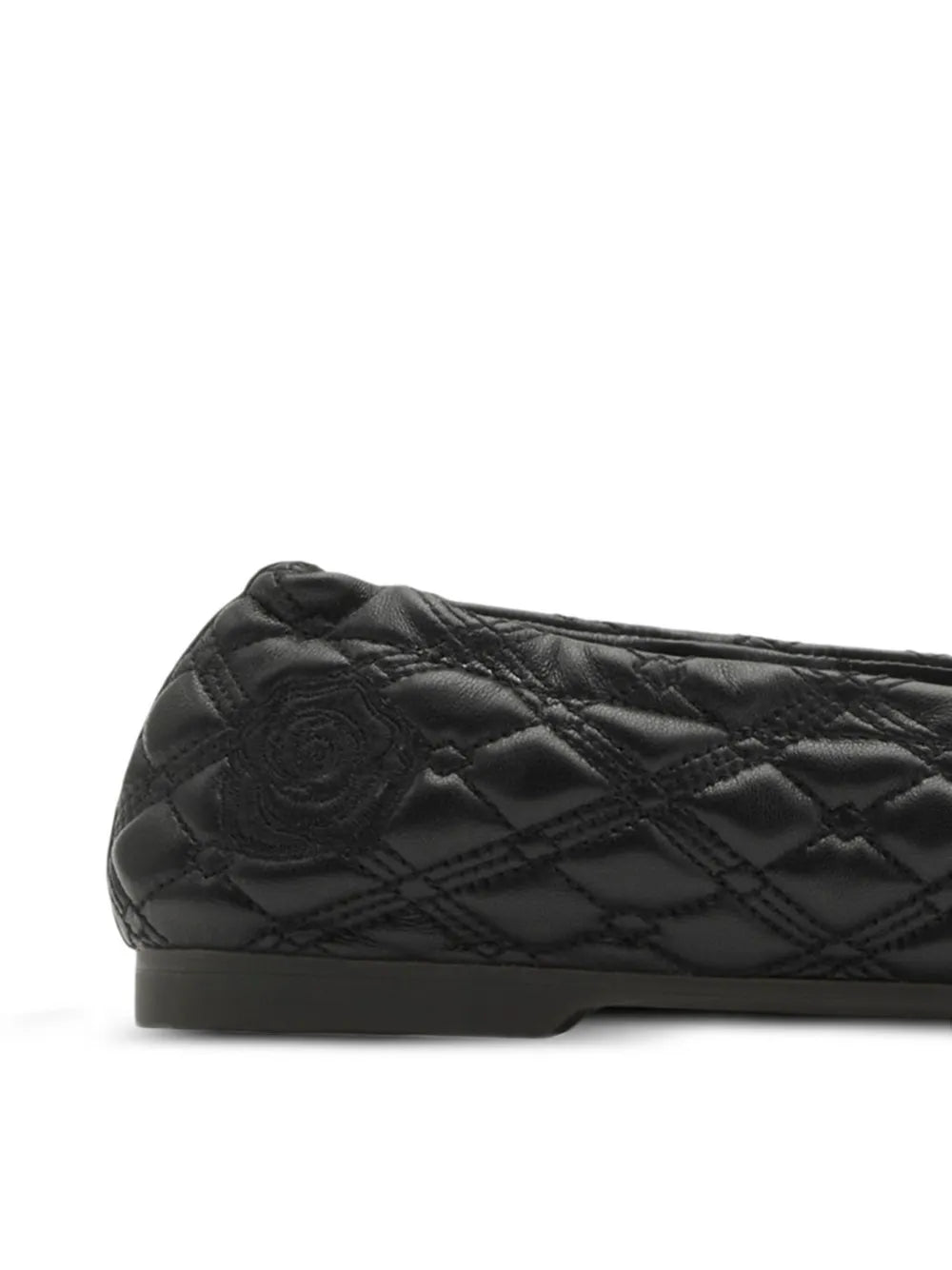 Burberry Equestrian Knight-embroidered leather ballerina shoes