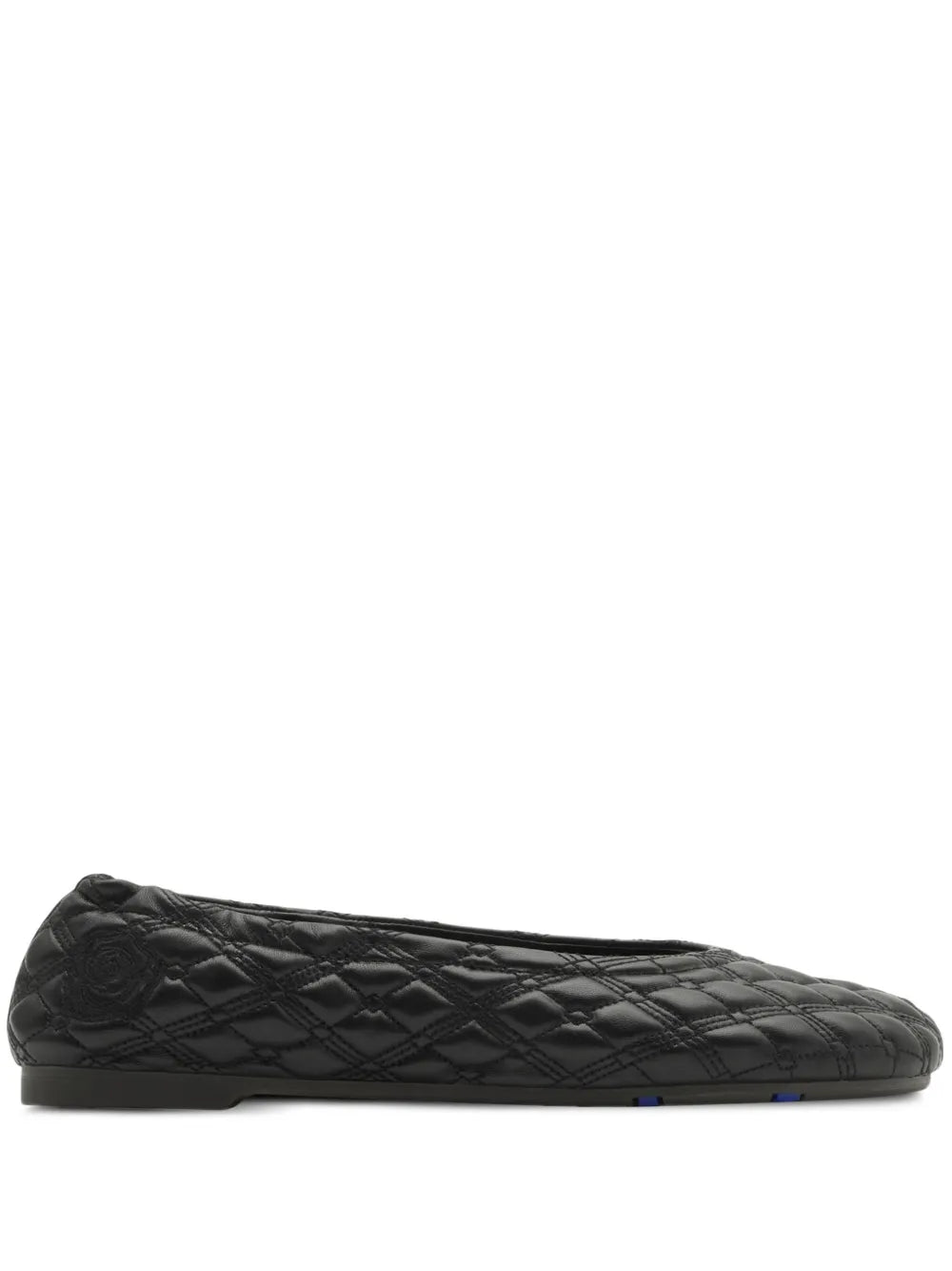 Burberry Equestrian Knight-embroidered leather ballerina shoes