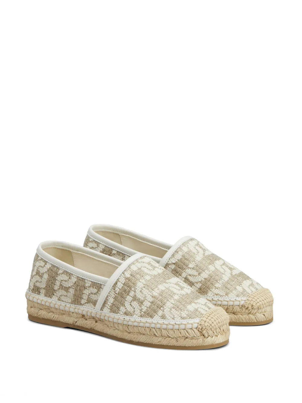 Tod's chain-jacquard raffia espadrilles