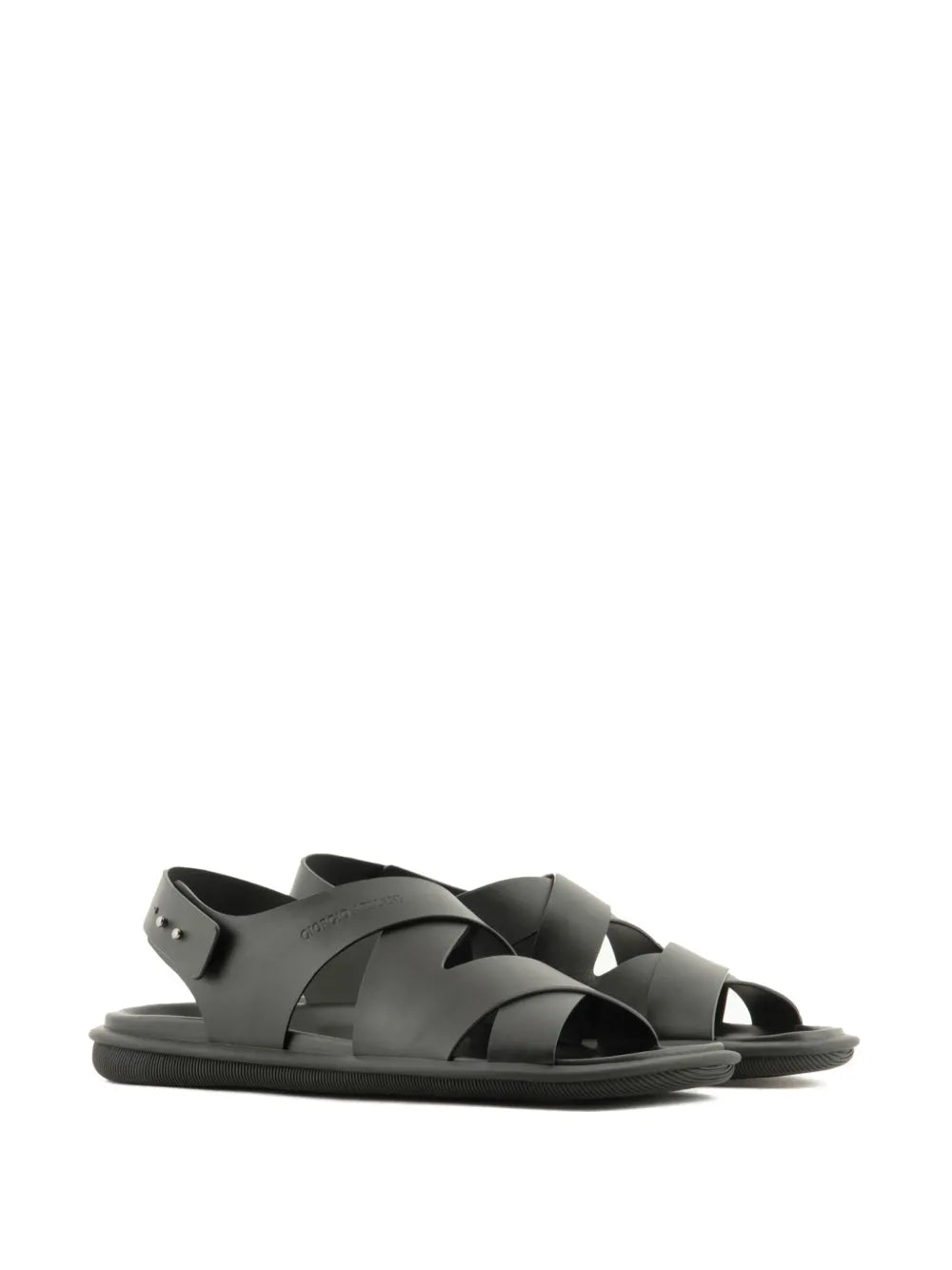 Giorgio Armani logo-debossed leather sandals