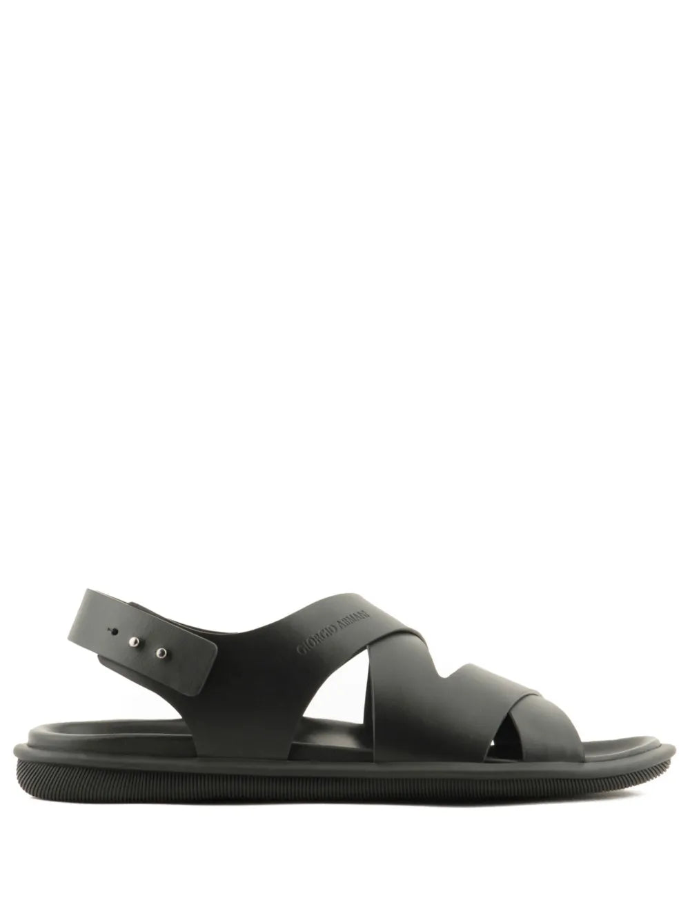 Giorgio Armani logo-debossed leather sandals