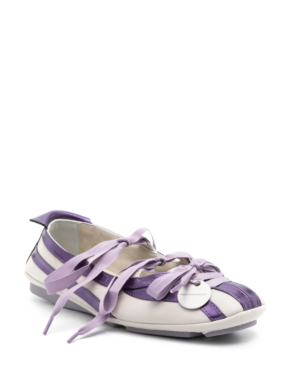 Kiko Kostadinov Lella Hybrid lace-up leather ballerina shoes