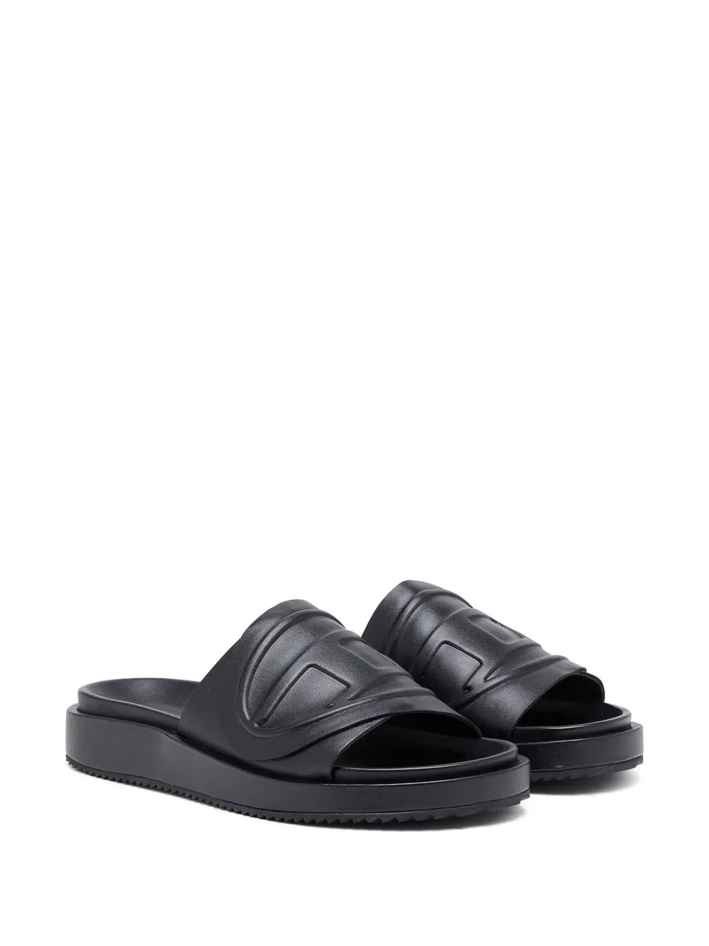 Diesel Sa-Slide D Oval logo-embossed slides