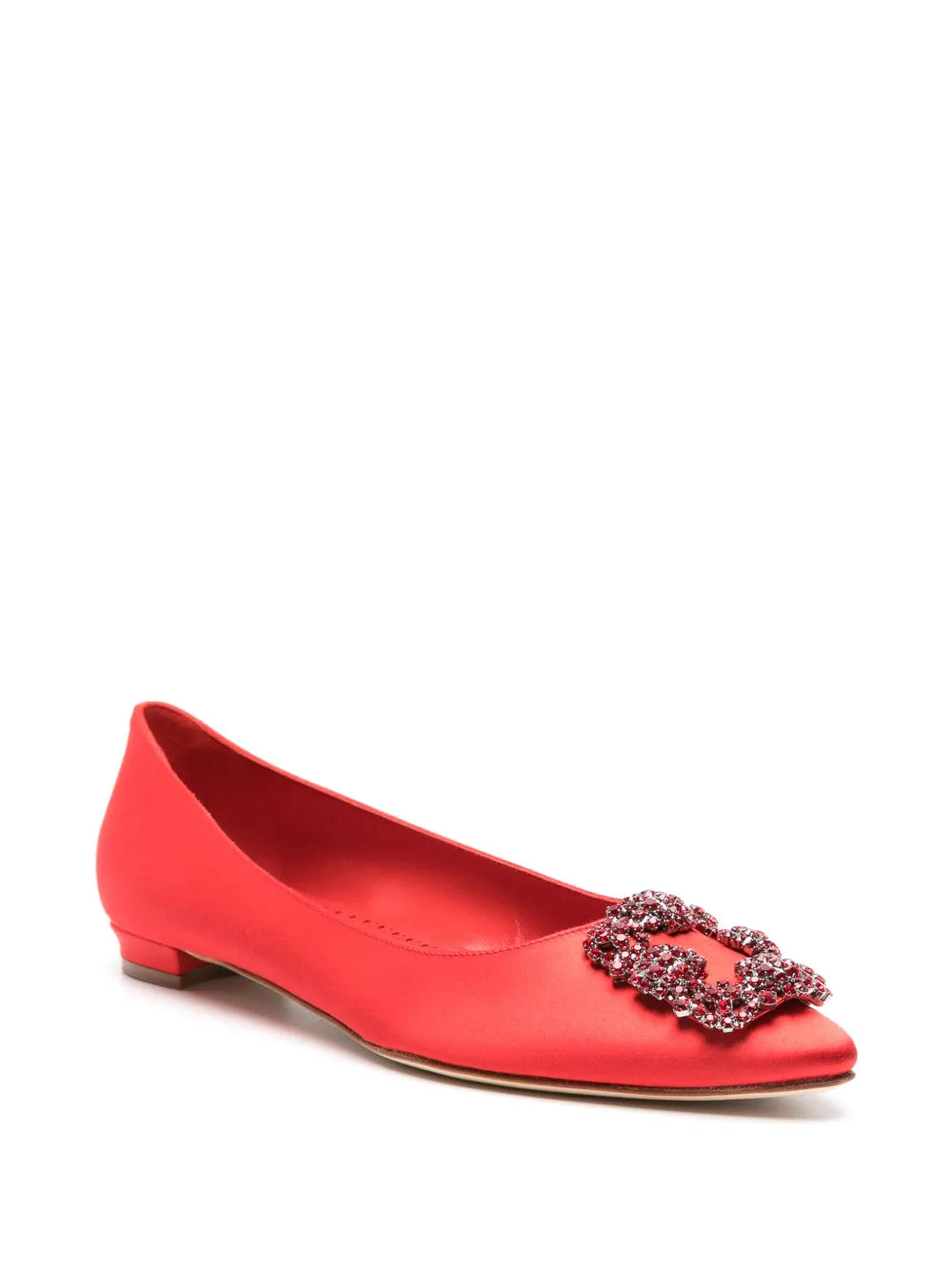 Manolo Blahnik Hangisi 10mm satin ballerina shoes