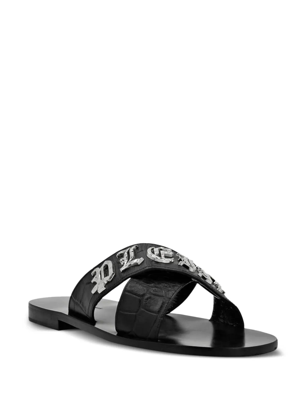 Philipp Plein logo-plaque leather sandals