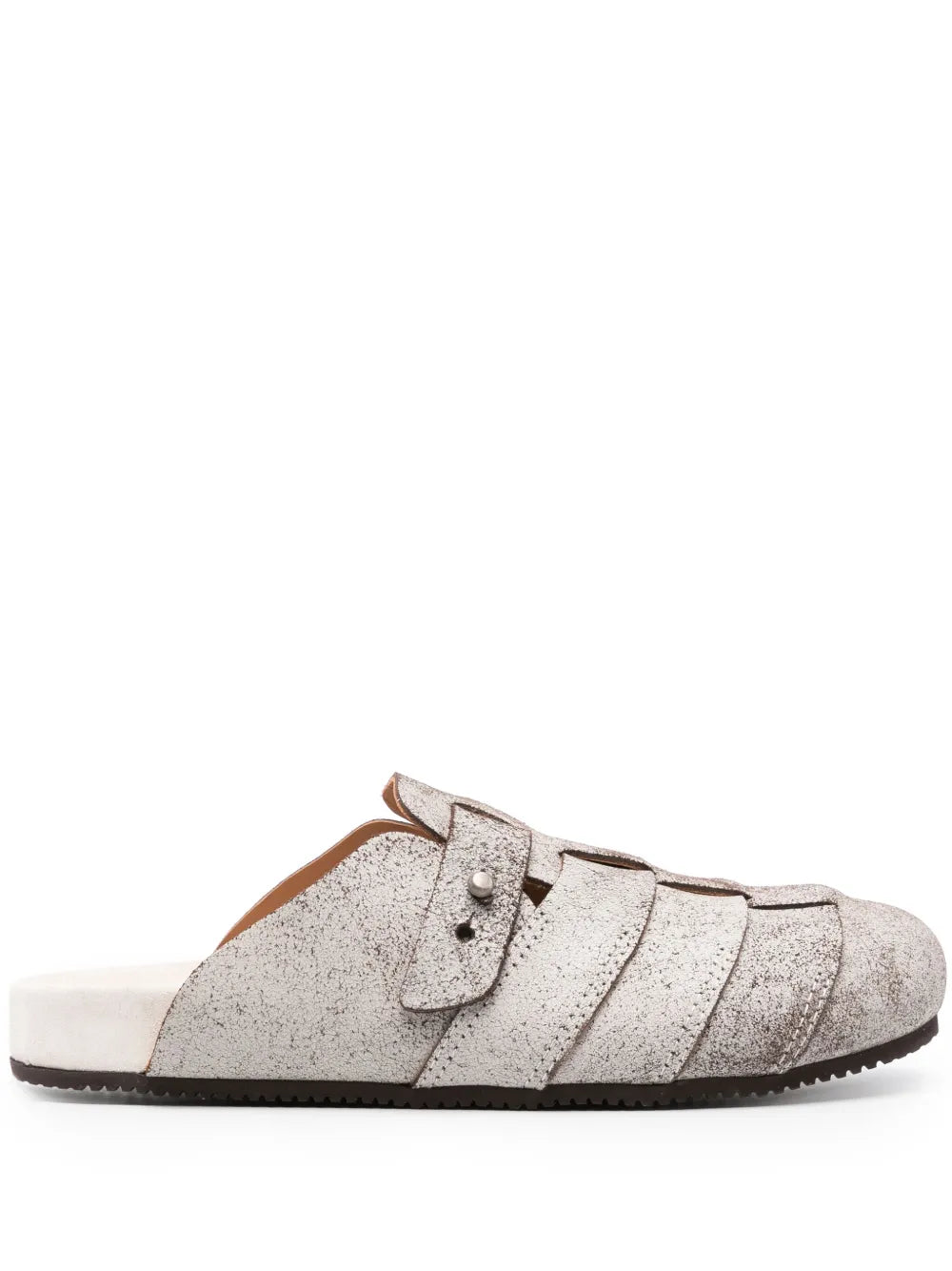Buttero round-toe leather slippers