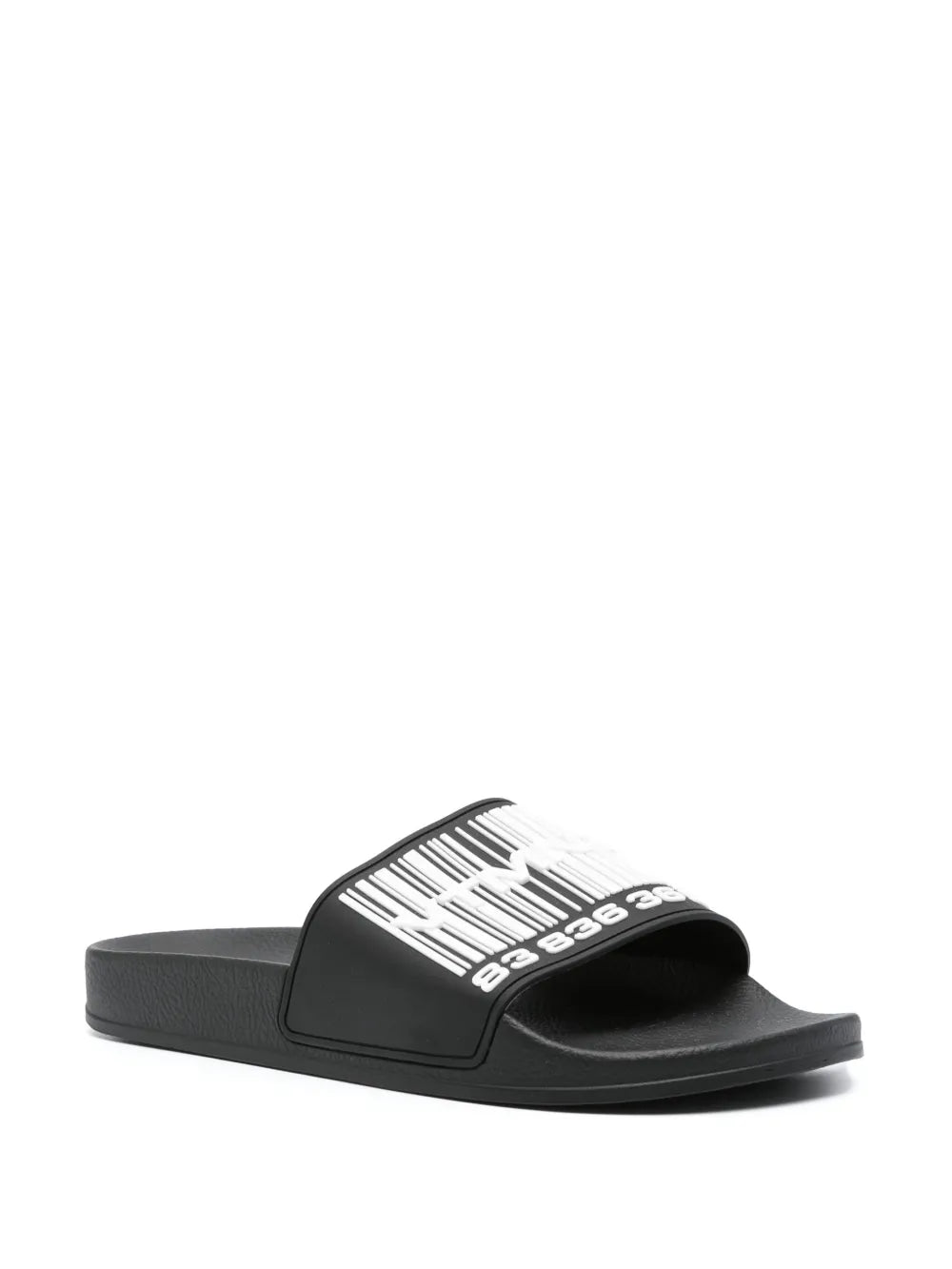 VTMNTS barcode-print appliqué-logo slides