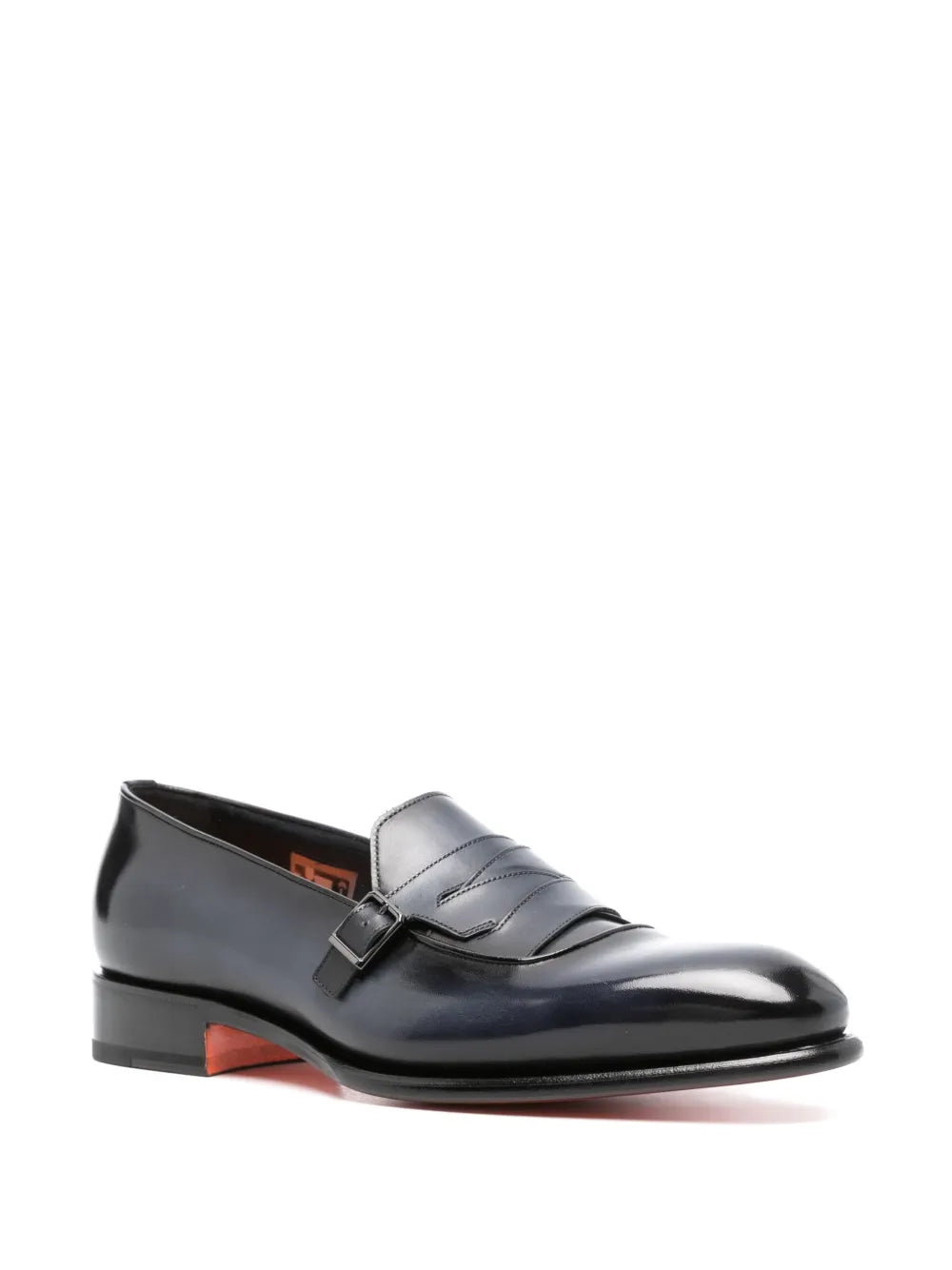 Santoni leather monk shoes