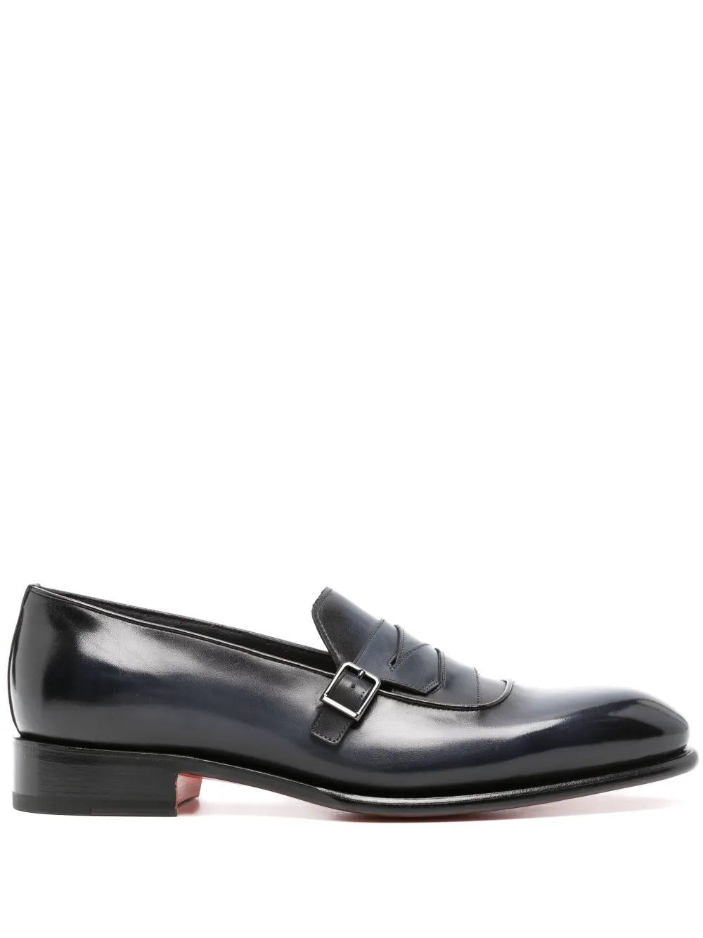 Santoni leather monk shoes