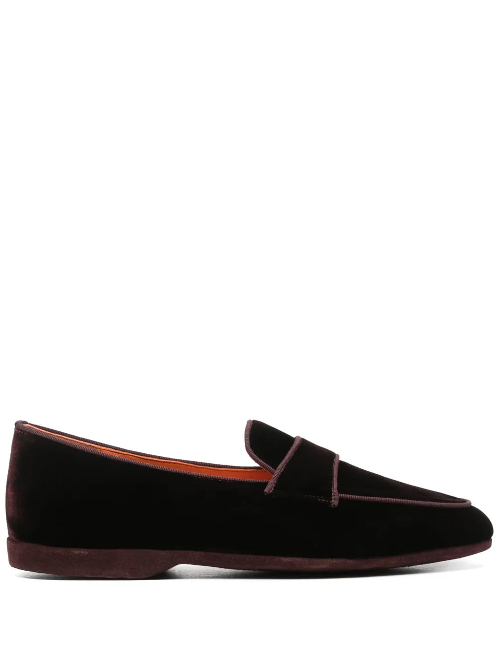 Santoni velvet boat shoes