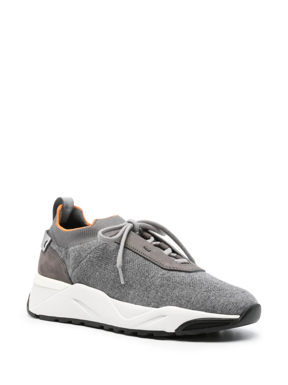 Santoni panelled knitted sneakers