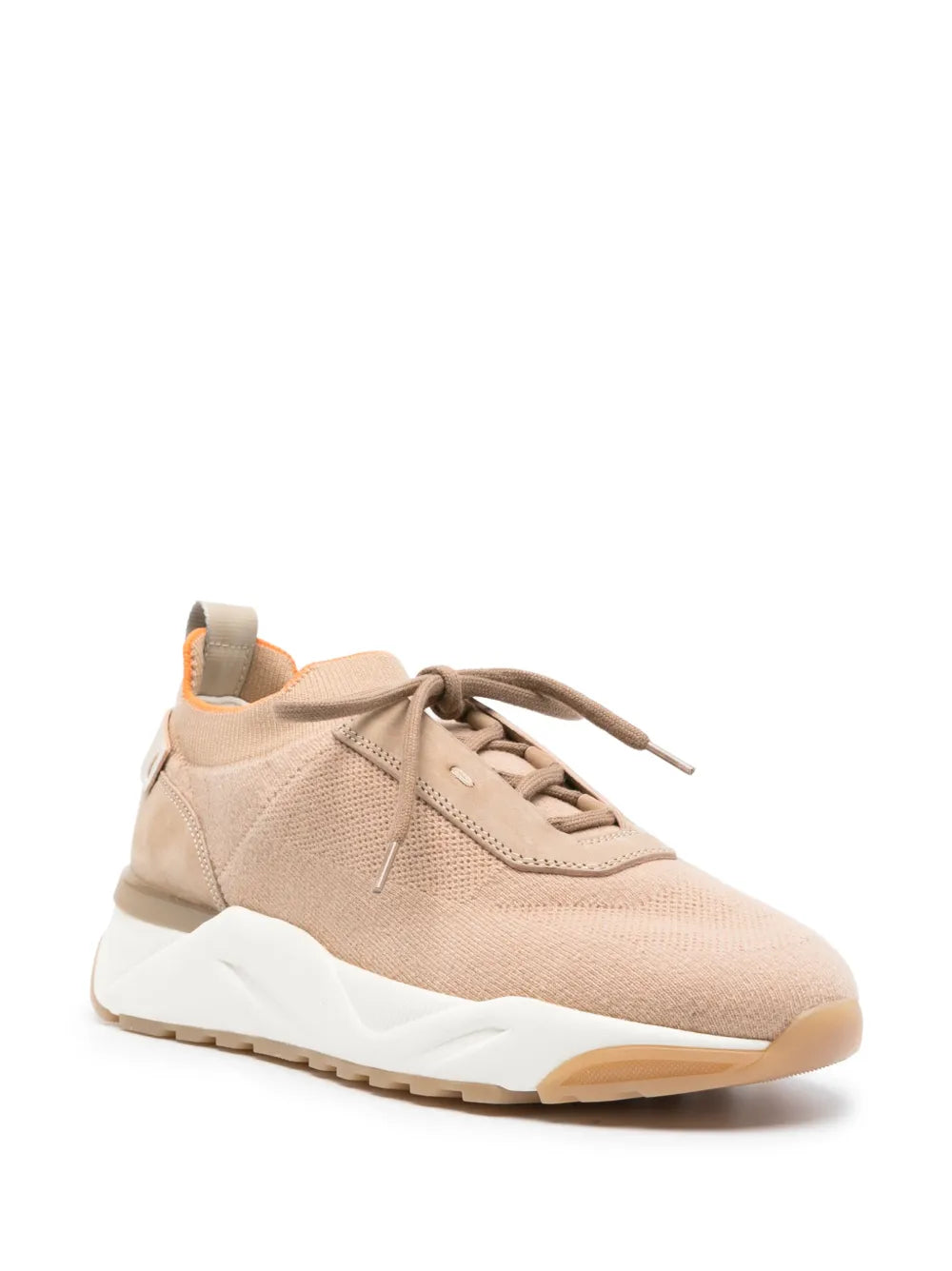 Santoni panelled knitted sneakers
