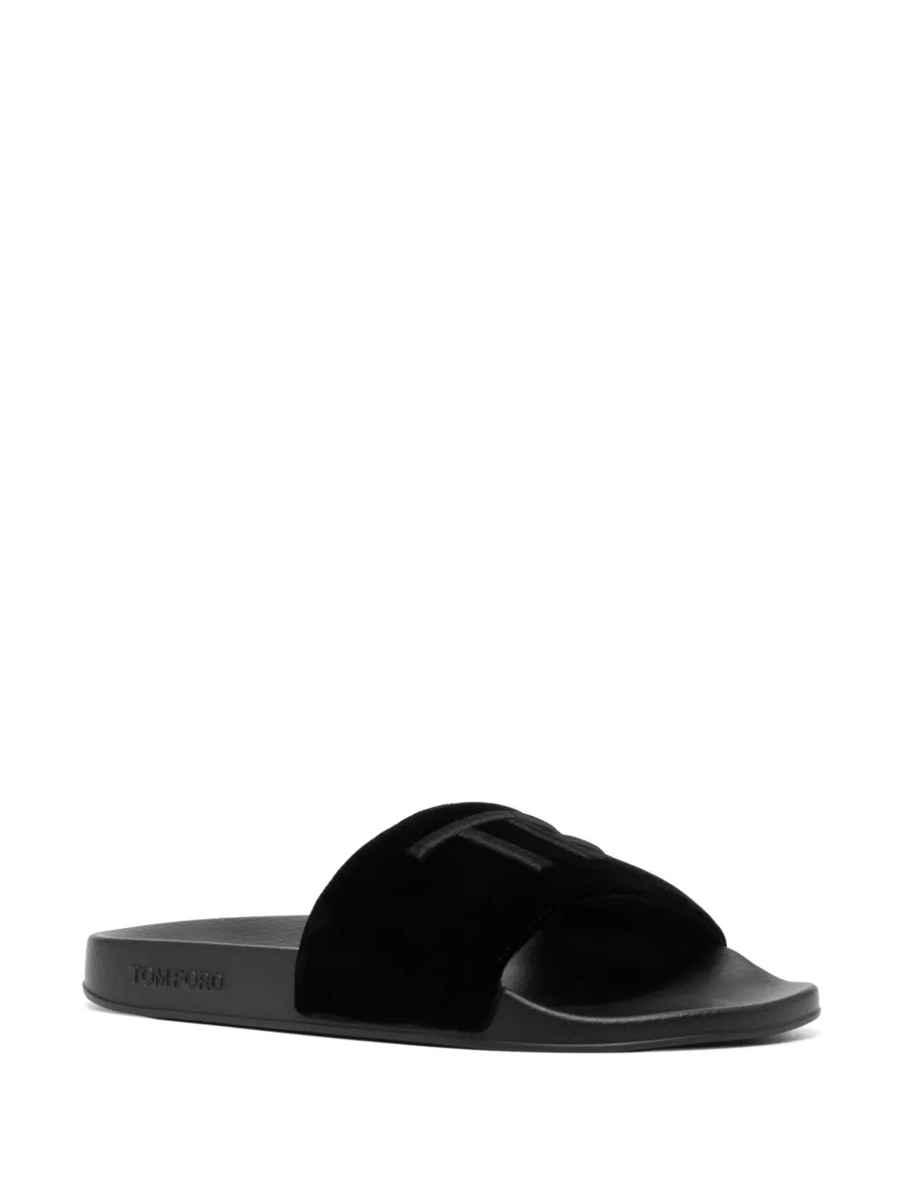 TOM FORD logo-embroidered velvet slides