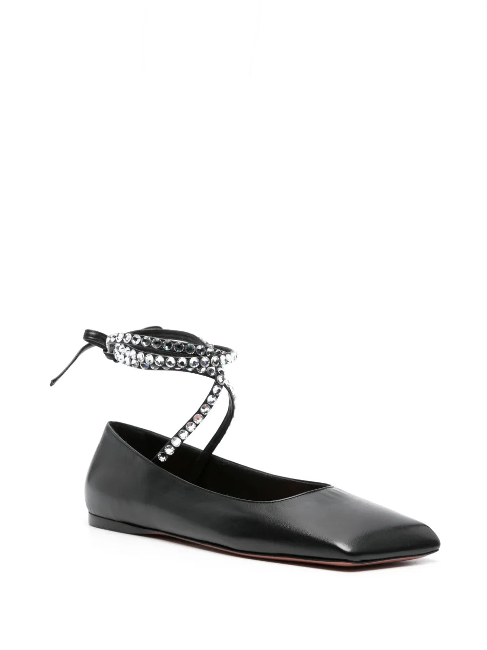Amina Muaddi Ane square-toe leather ballerinas