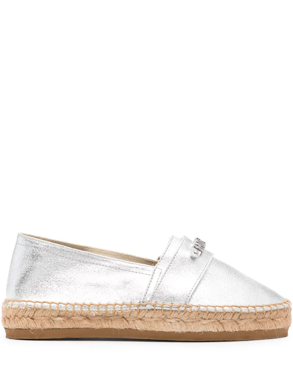 Moschino logo-lettering leather espadrilles