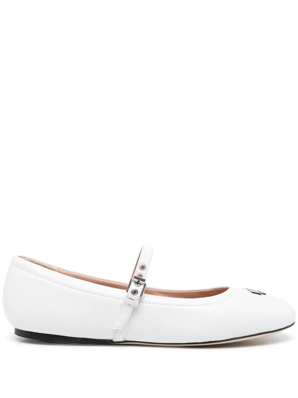 Moschino logo-lettering ballerina shoes