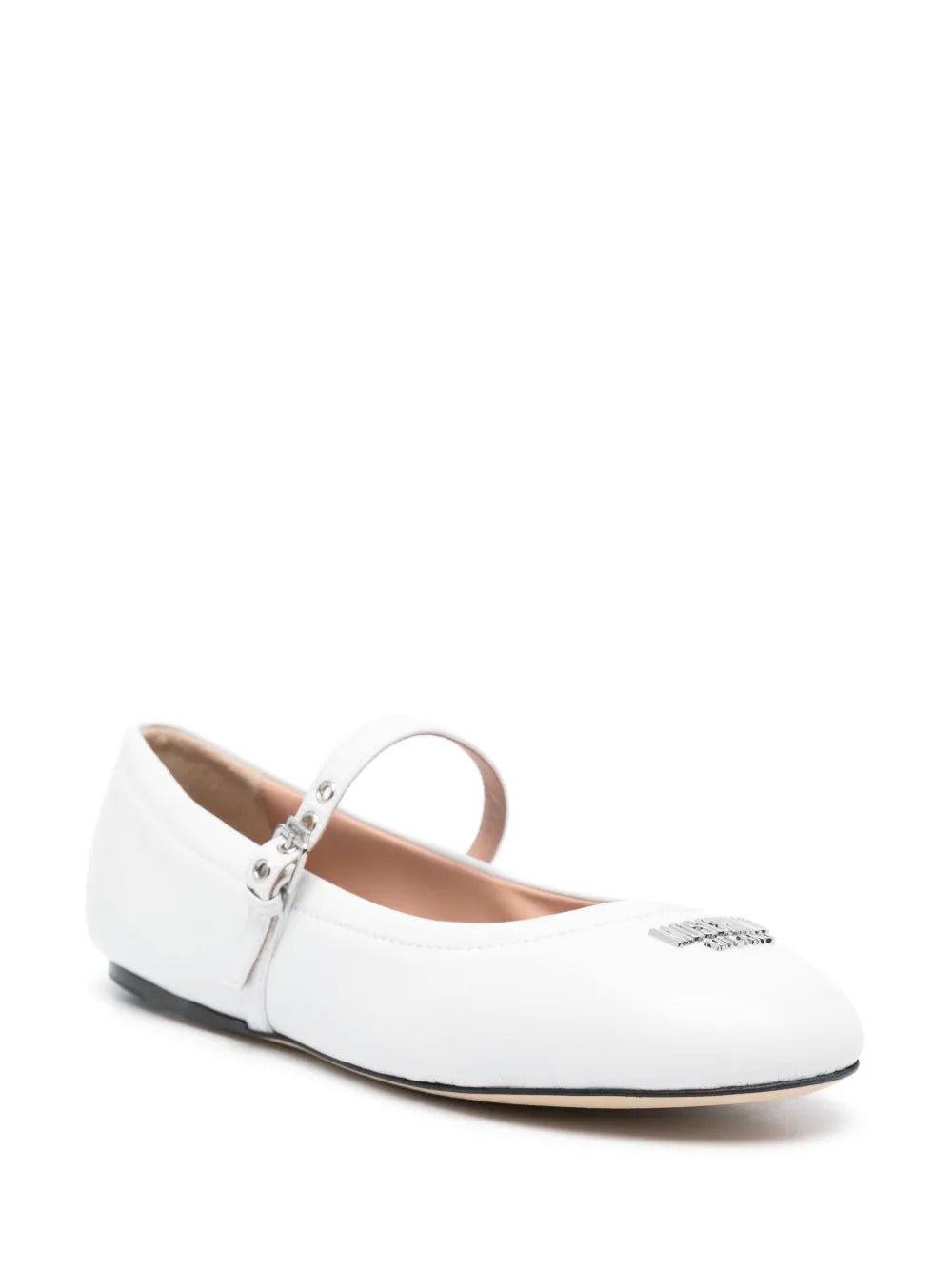 Moschino logo-lettering ballerina shoes