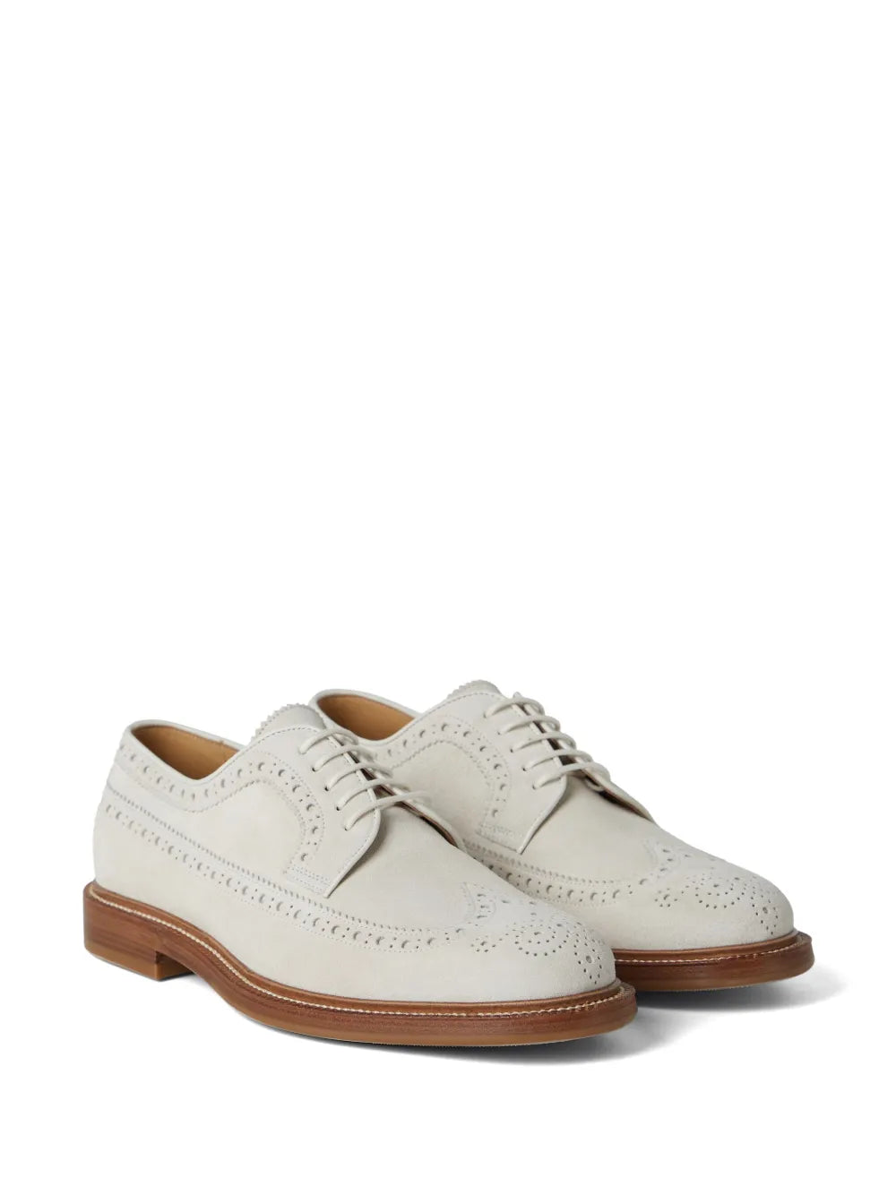 Brunello Cucinelli perforated-embellished suede derby shoes