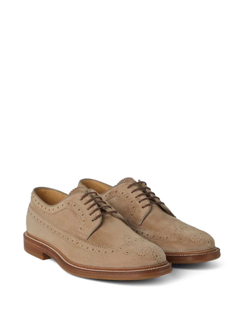 Brunello Cucinelli decorative-stitching leather shoes