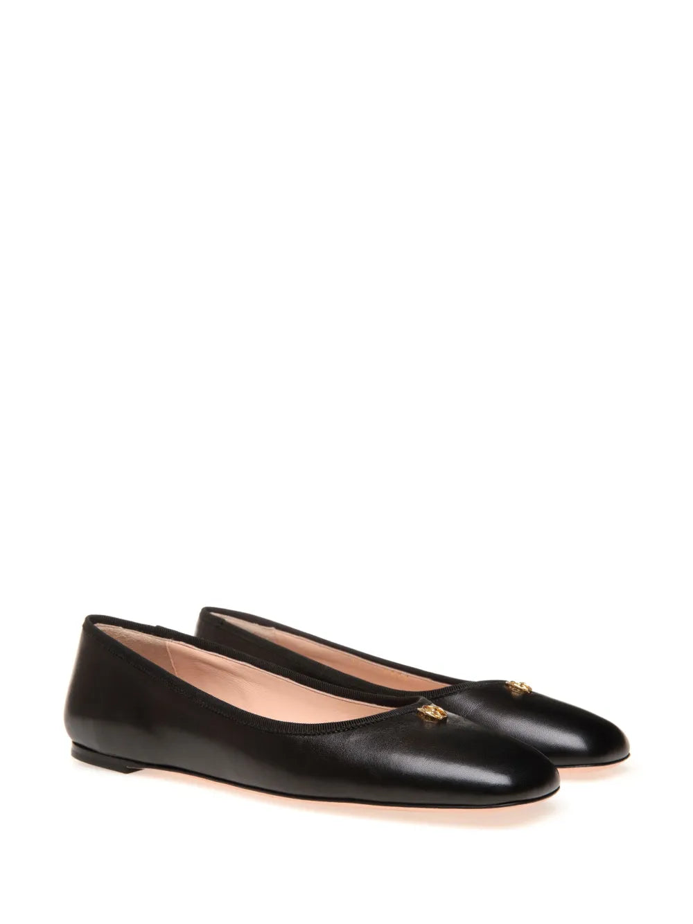 Bally Emblem-plaque leather ballerina shoes