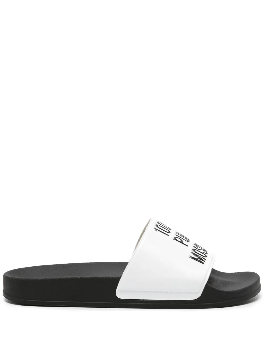 Moschino slogan-embossed slides