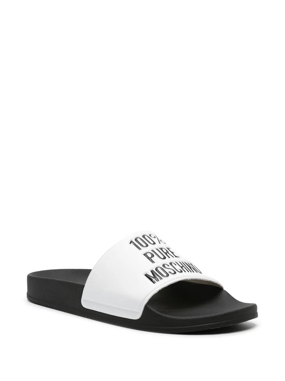 Moschino slogan-embossed slides