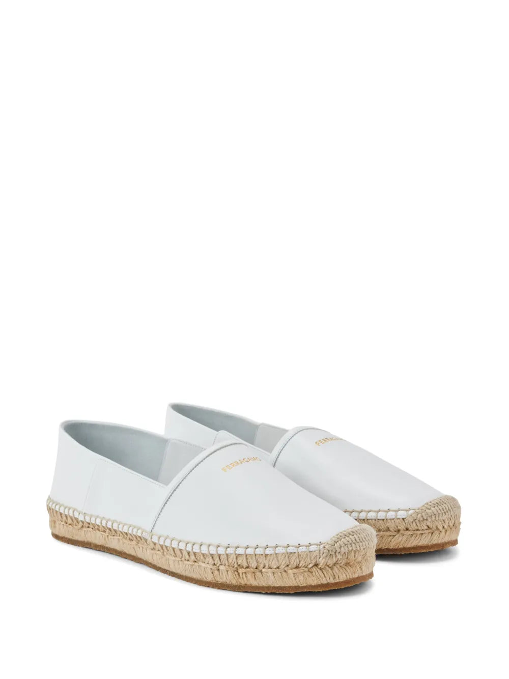 Ferragamo logo-print leather espadrilles