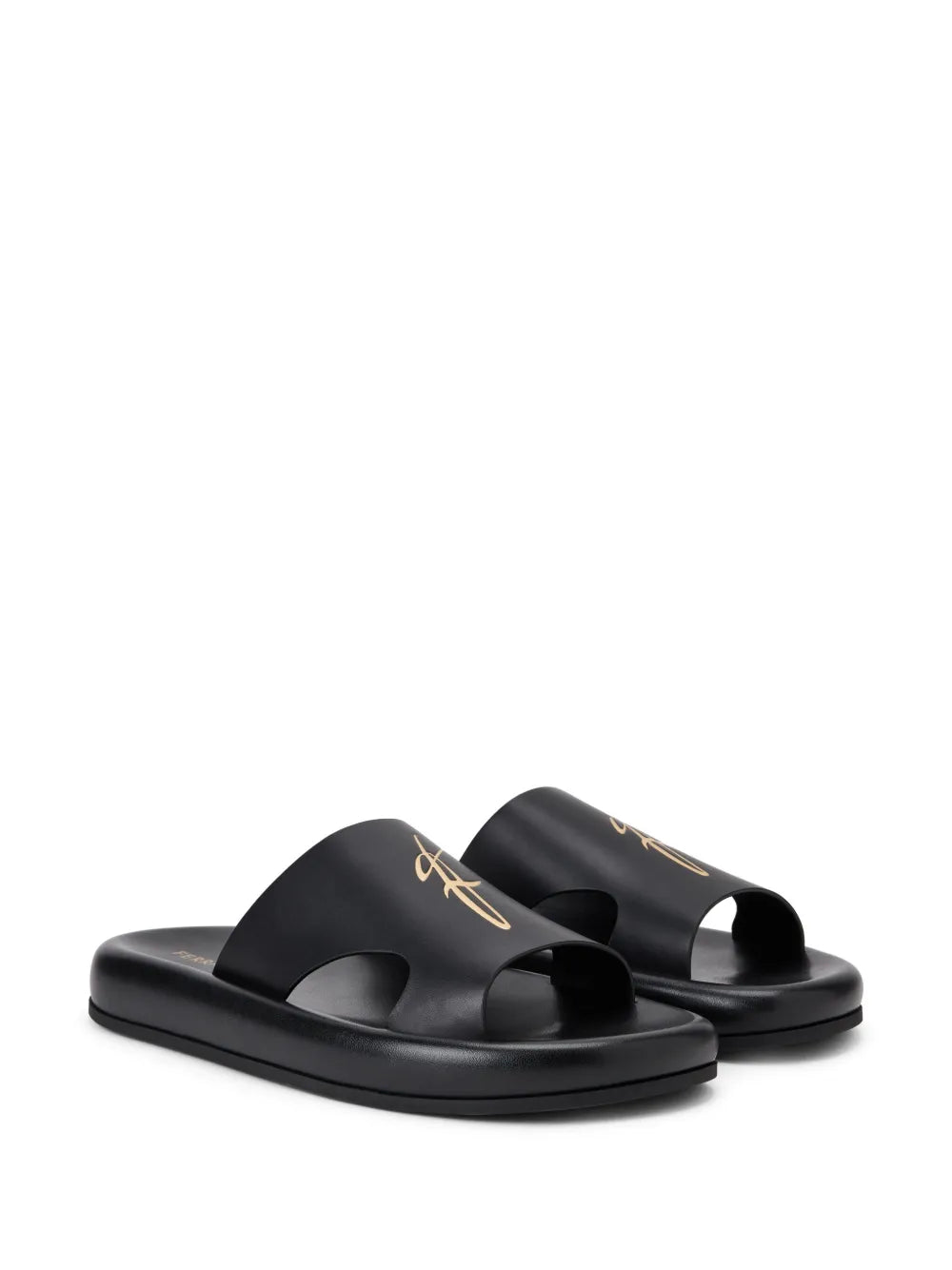 Ferragamo logo-embossed leather slides