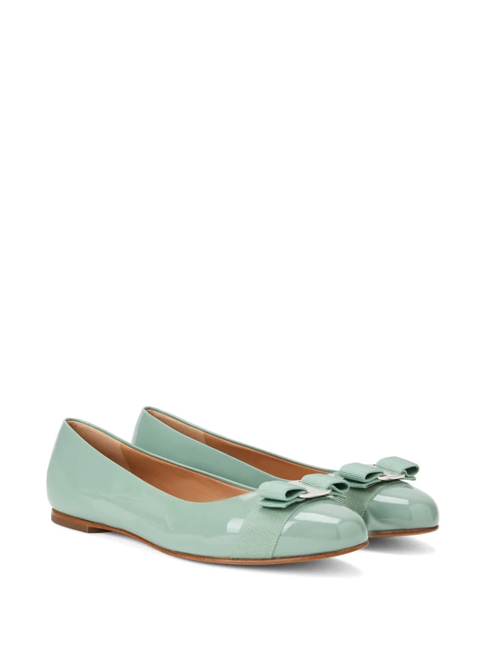 Ferragamo Varina patent-finish leather ballerinas