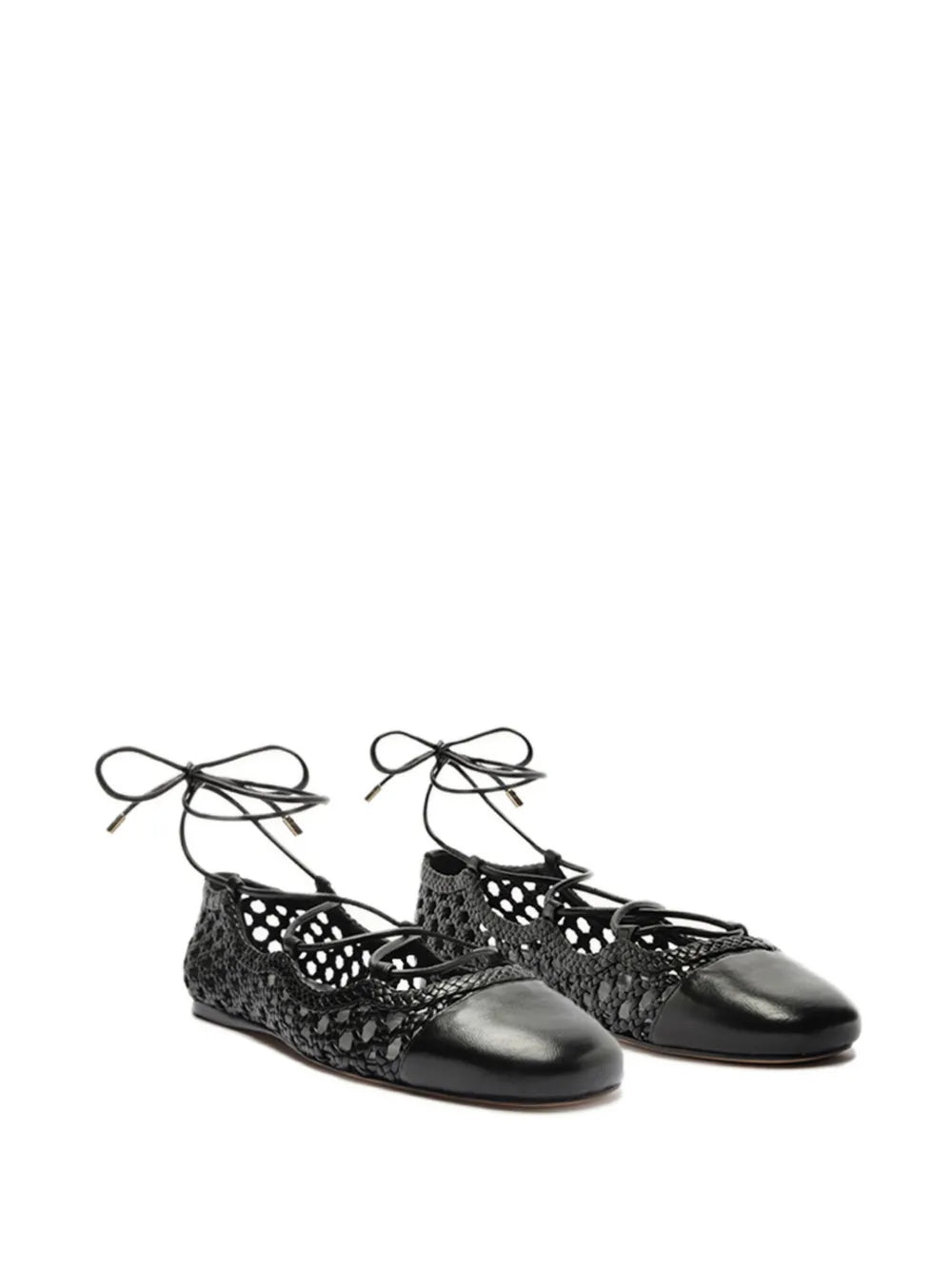 Alexandre Birman Ballerina Tresse woven leather lace-up ballerina shoes