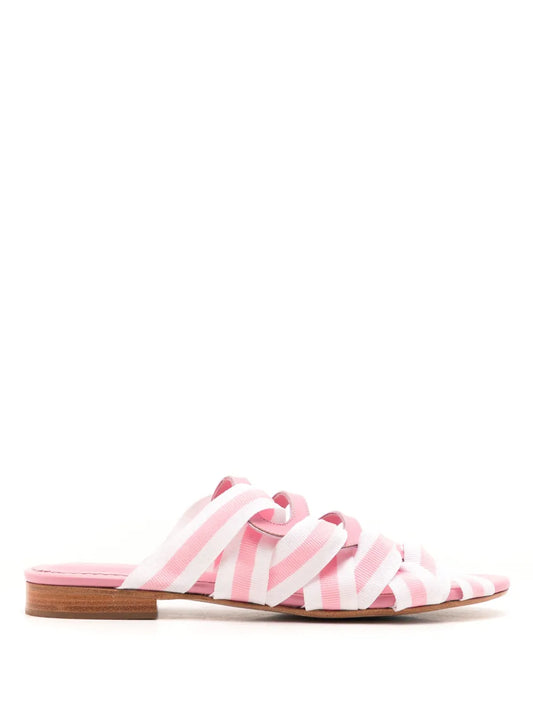Sarah Chofakian Mia stripe-detailing slides