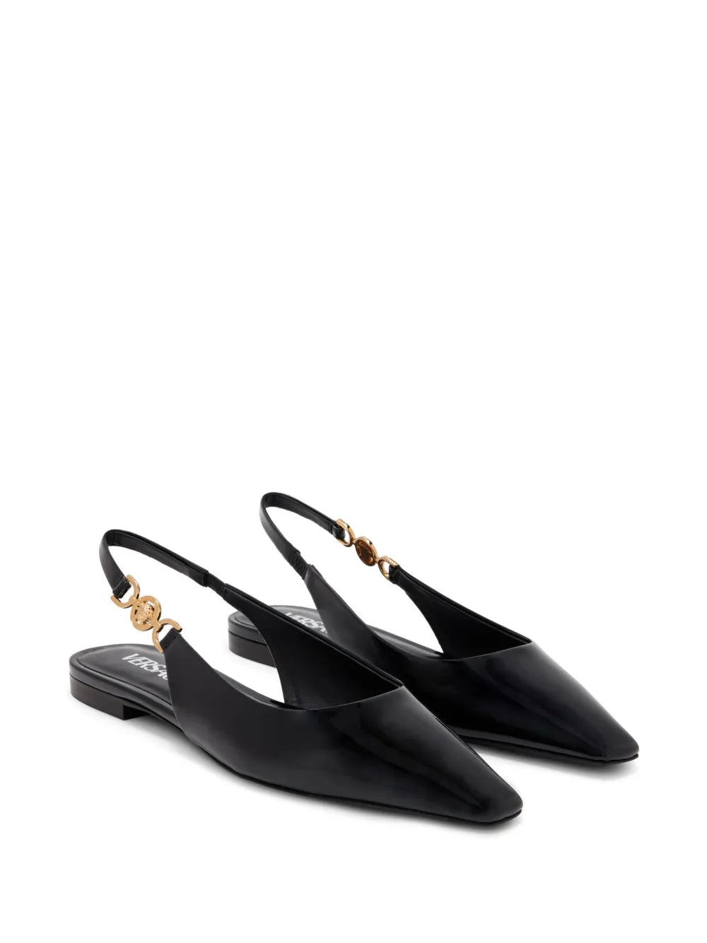 Versace Medusa-plaque slingback ballerina shoes
