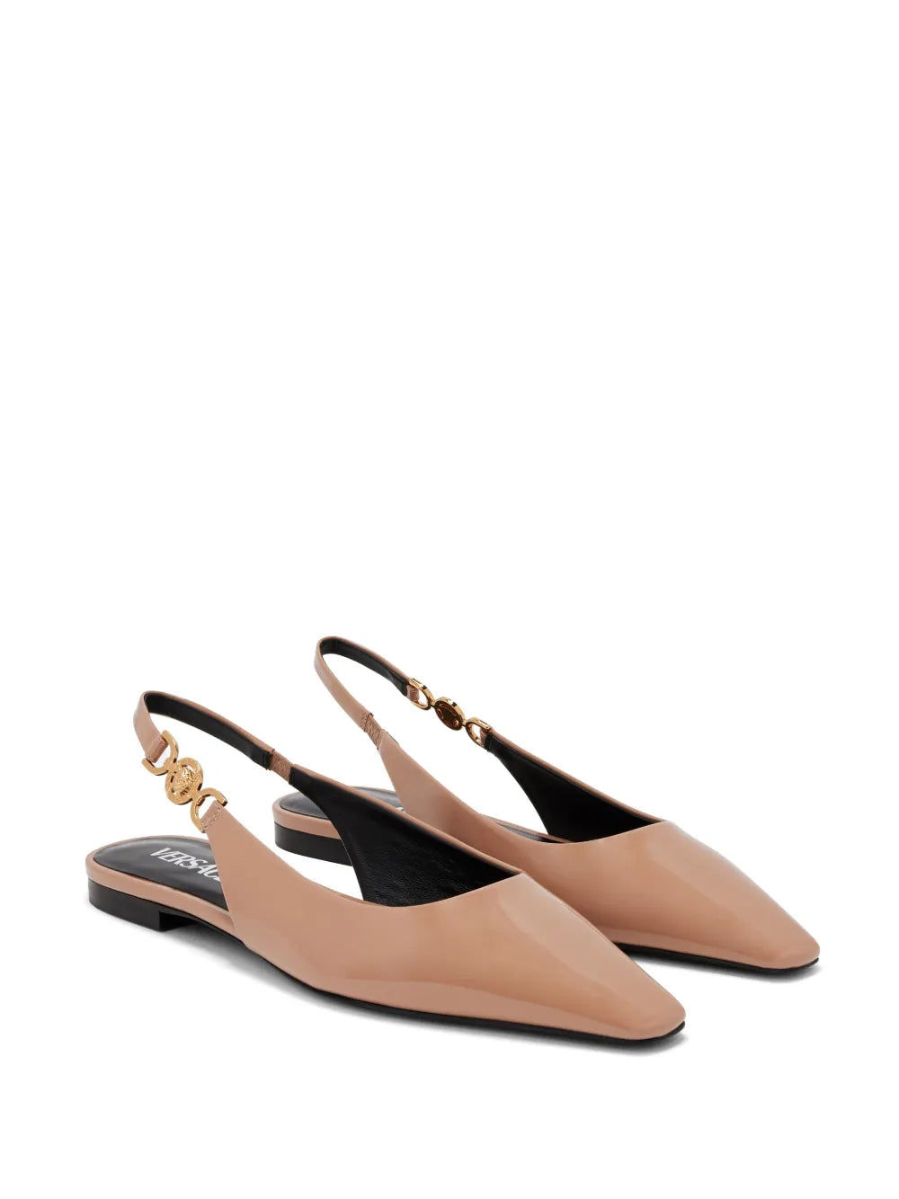 Versace Medusa-plaque slingback ballerina shoes