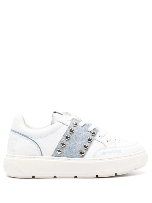Love Moschino leather lace-up sneakers