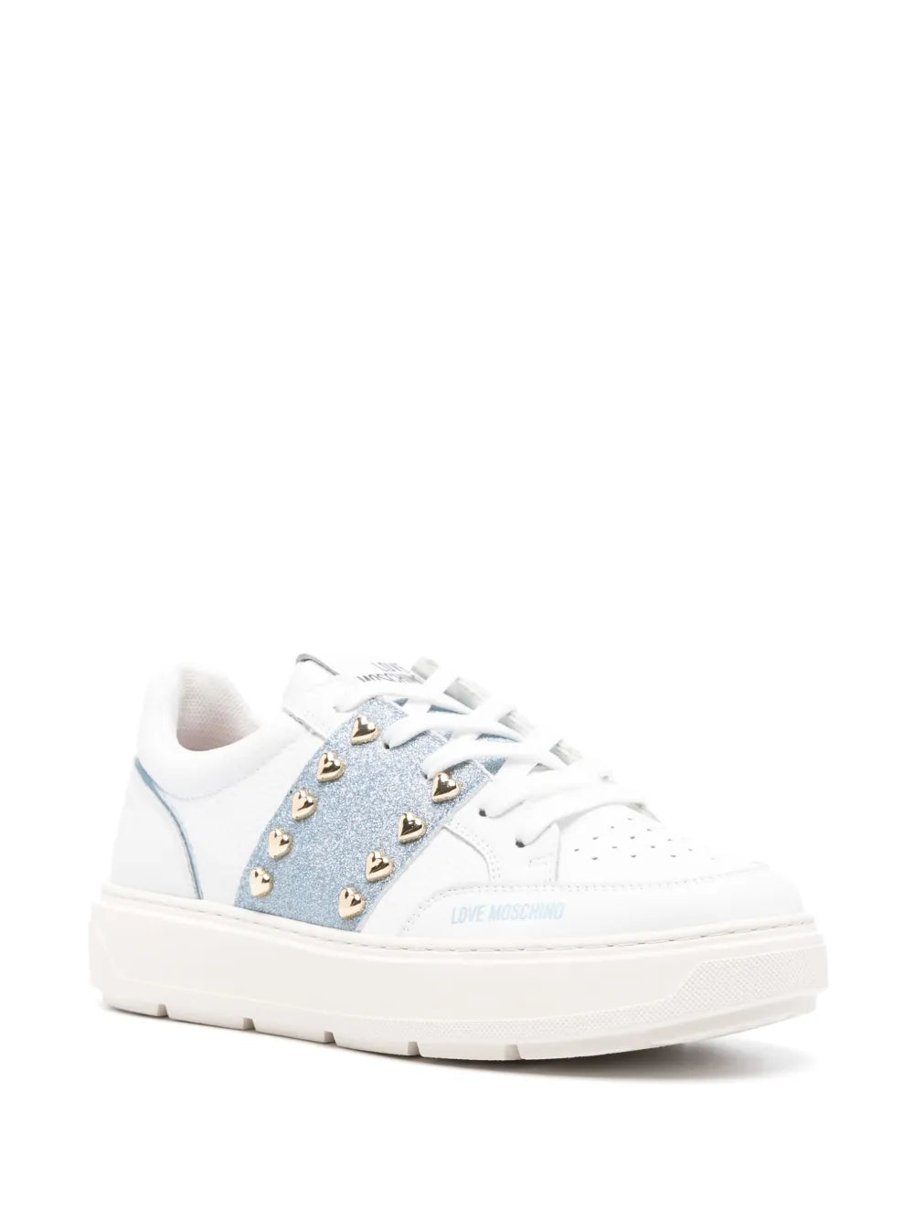 Love Moschino leather lace-up sneakers