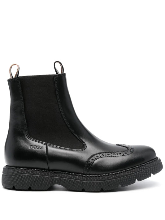 BOSS panelled leather ankle boots