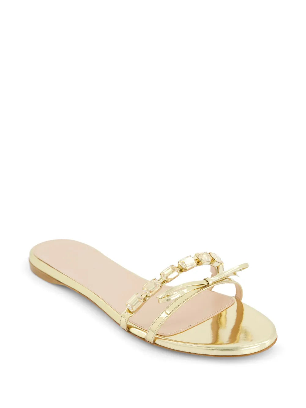Giambattista Valli crystal-embellished flat leather slides