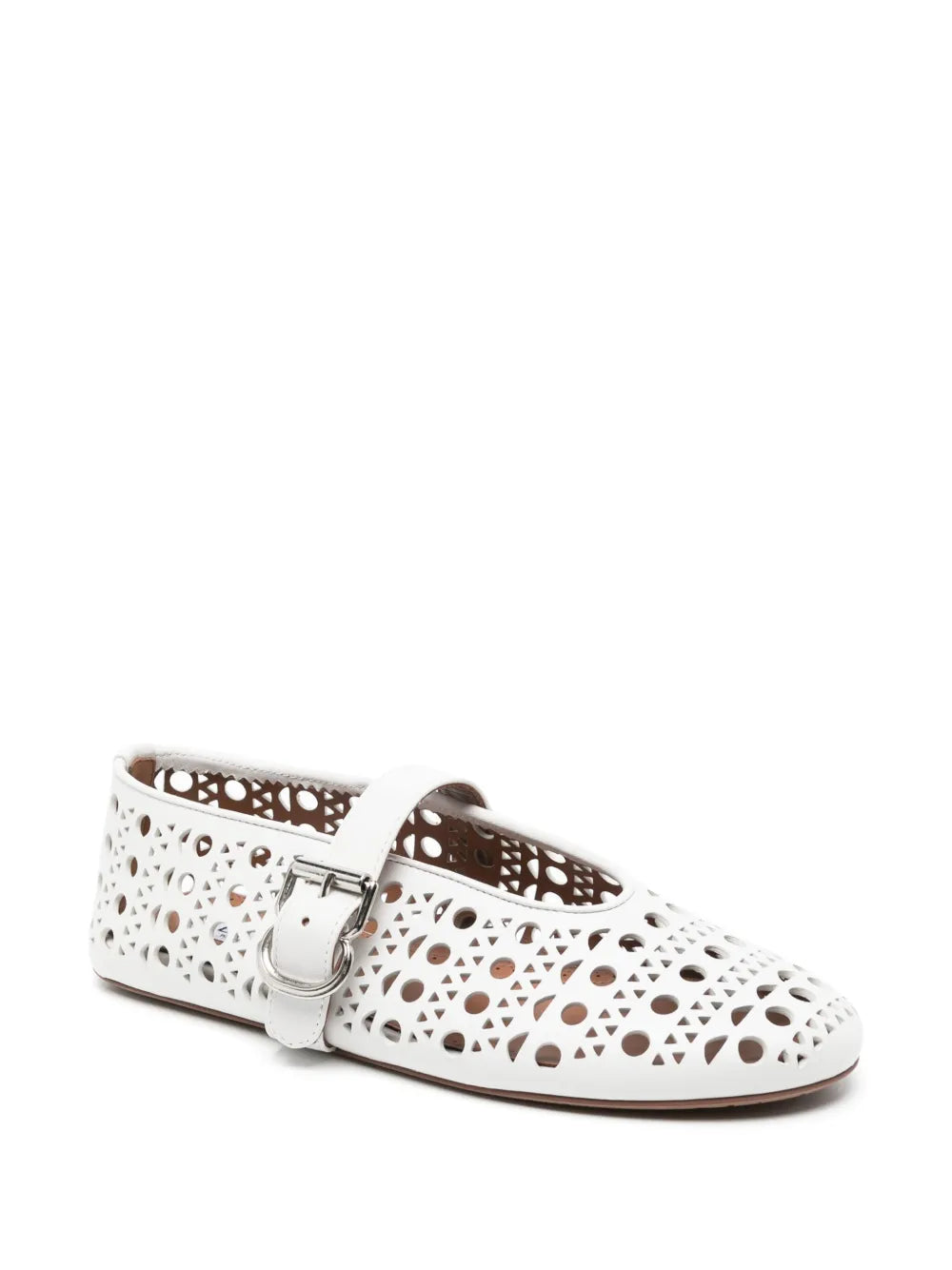 Alaïa Strass leather ballerina shoes