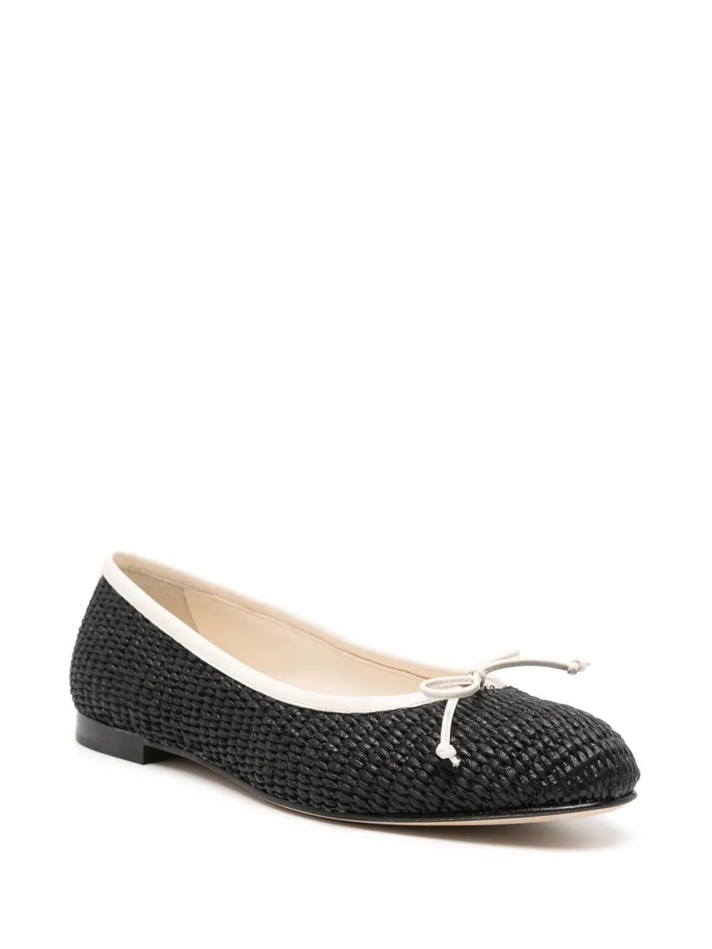 Manolo Blahnik Veralli raffia ballerina shoes
