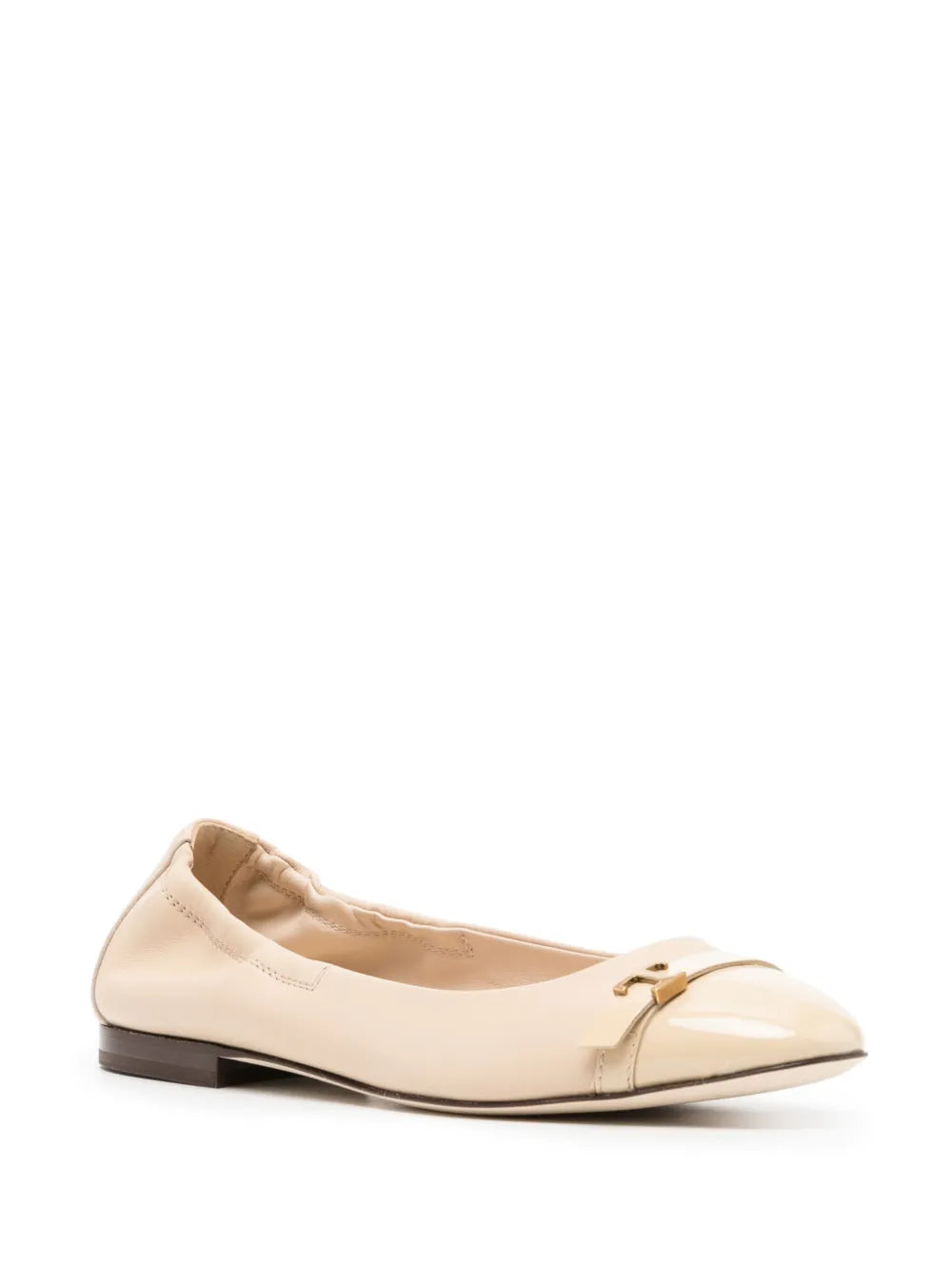 Tod's logo-plaque leather ballerina shoes