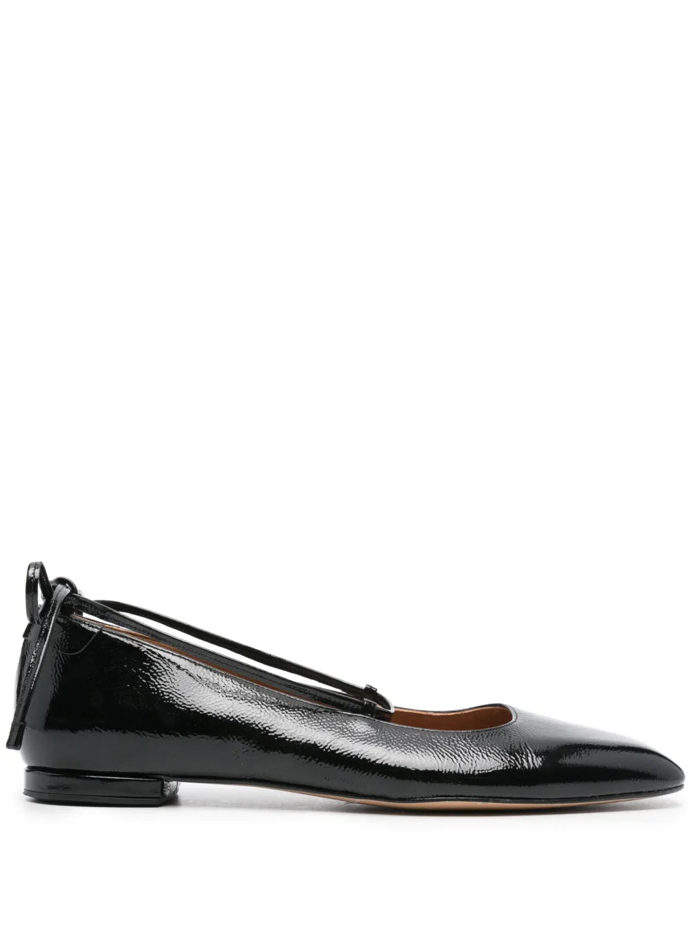 Claudie Pierlot square-toe patent leather ballerina shoes