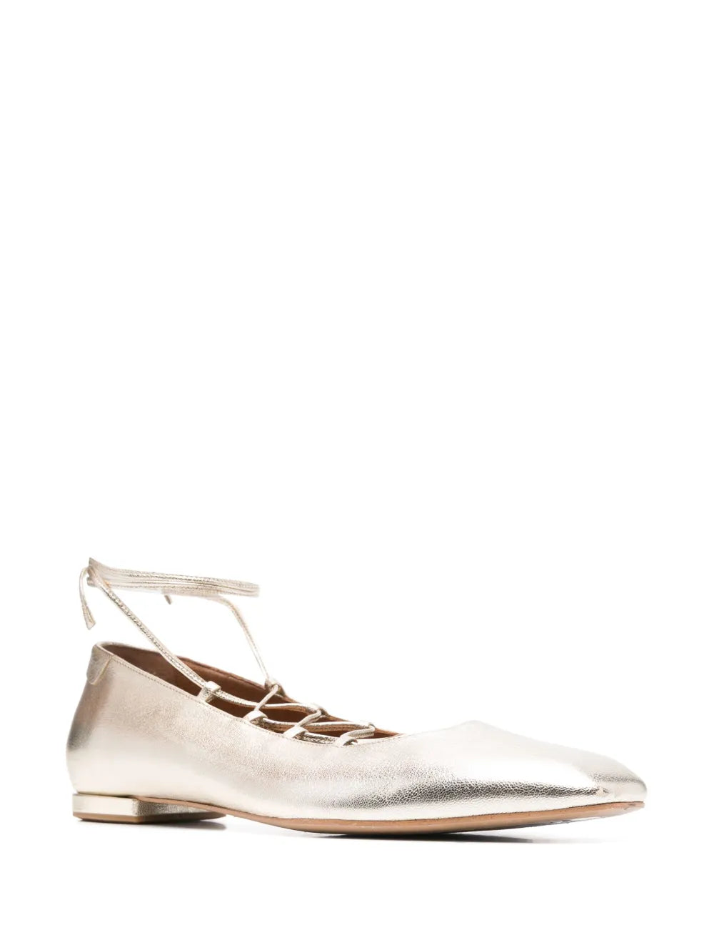 Claudie Pierlot metallic leather ballerina shoes