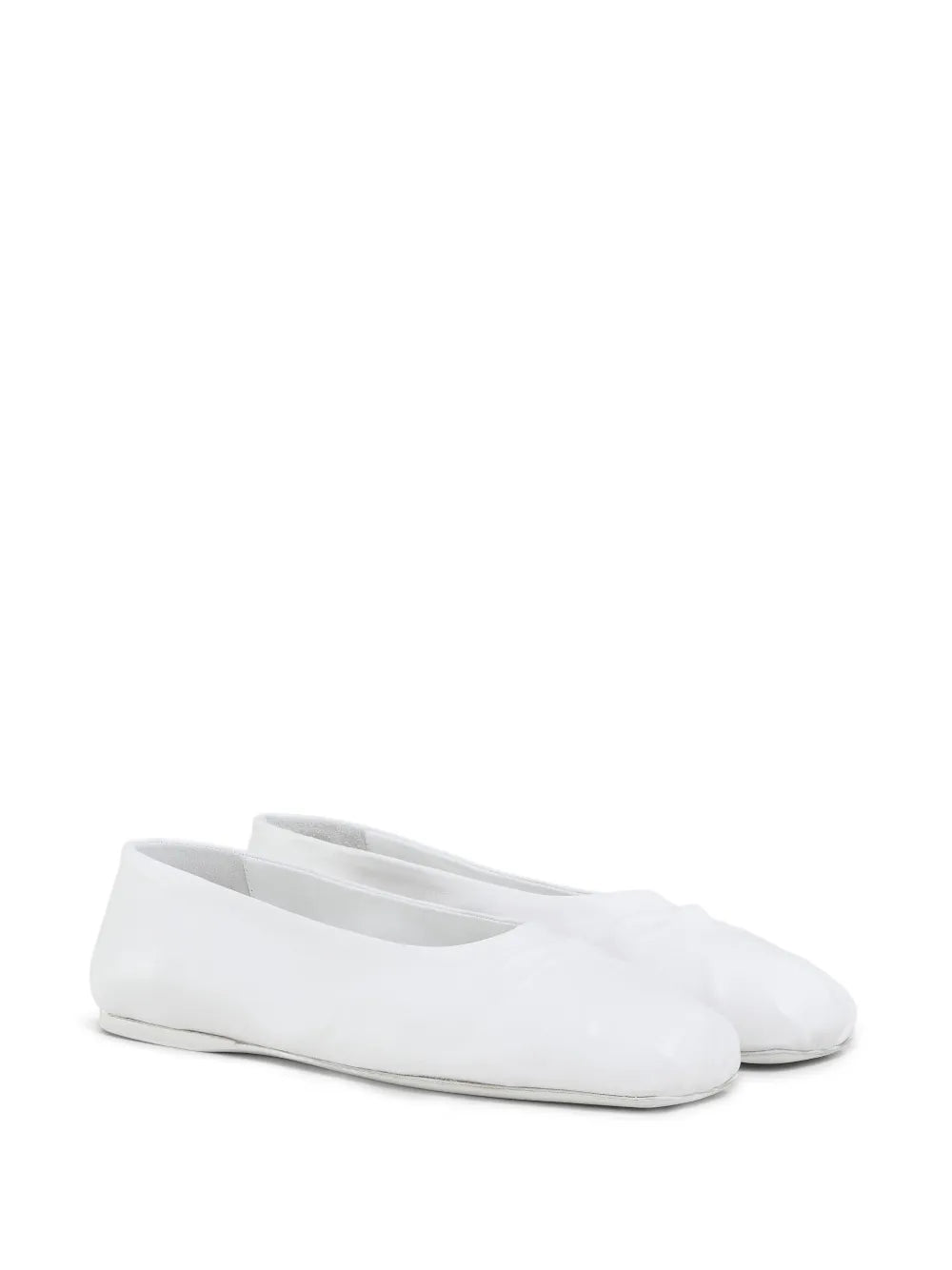 Marni bow-embossed leather ballerina shoes